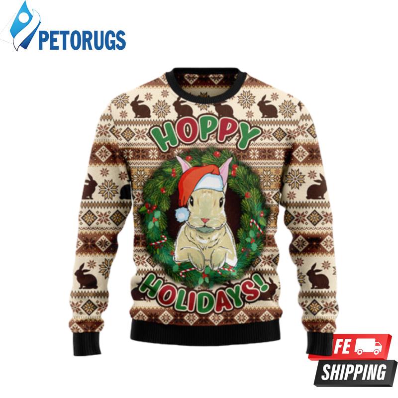 Rabbit Happy Holidays Ugly Christmas Sweaters