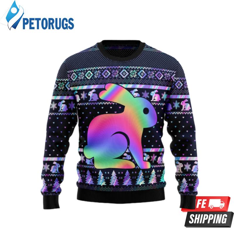 Rabbit Hologram Ugly Christmas Sweaters