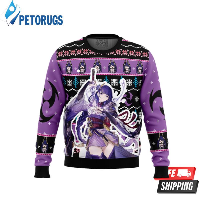 Raiden Genshin Impact Ugly Christmas Sweaters