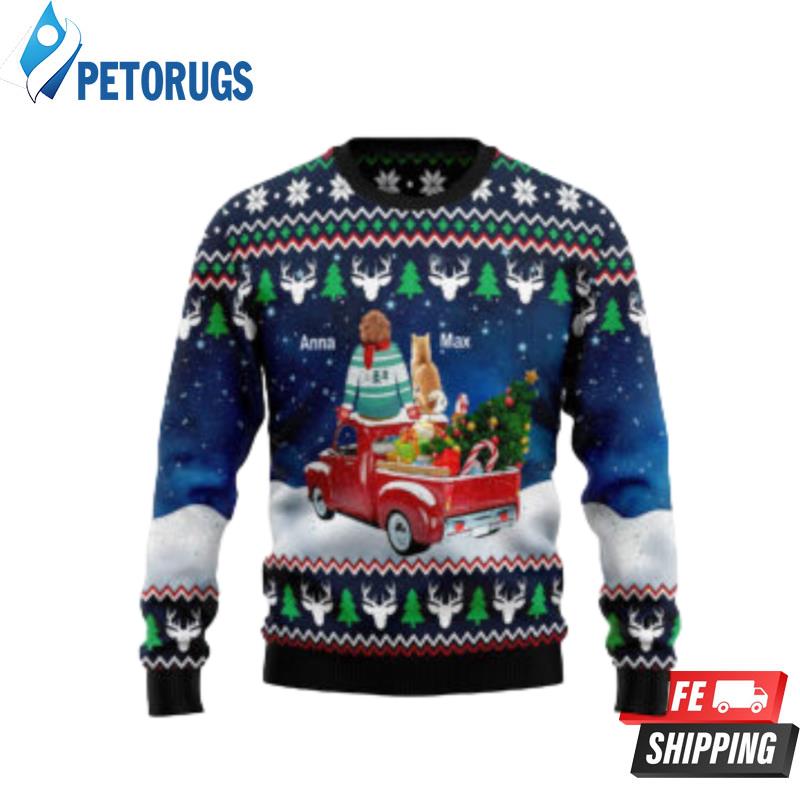 Red Car Dog Owner Merry Xmas Ugly Christmas Sweaters