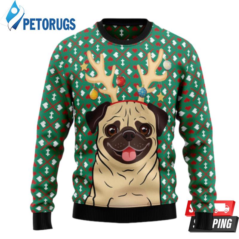 Reindeer Pug Christmas Ugly Christmas Sweaters