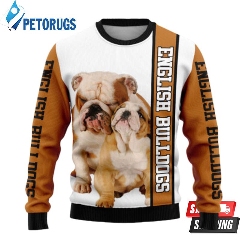 Rescued English Bulldog Ugly Christmas Sweaters