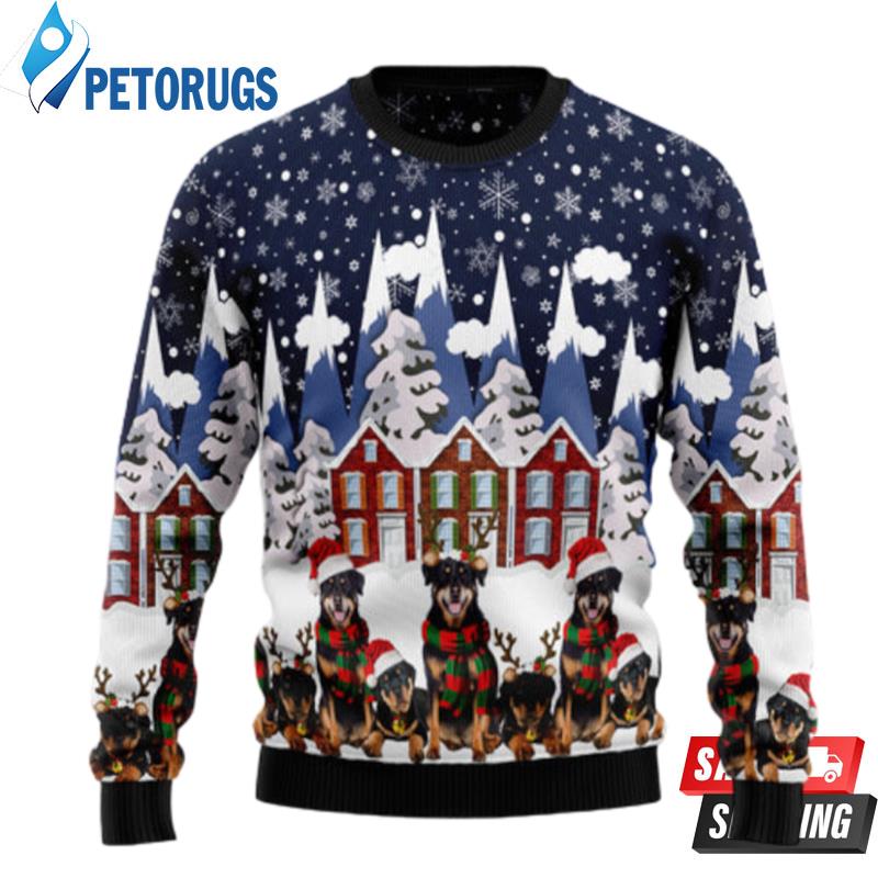 Rottweiler Family Ugly Christmas Sweaters