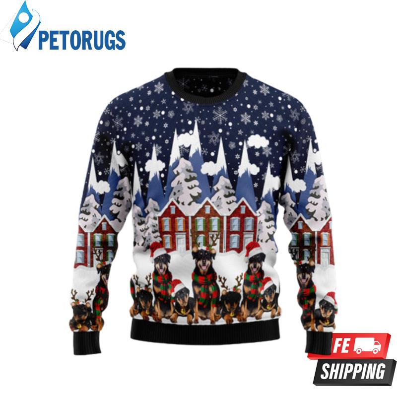 Rottweiler Family Ugly Christmas Sweaters