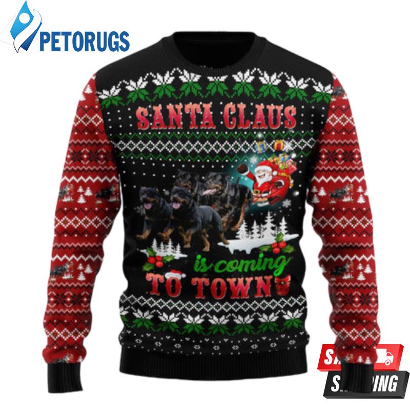 Rottweiler Town Christmas Ugly Christmas Sweaters