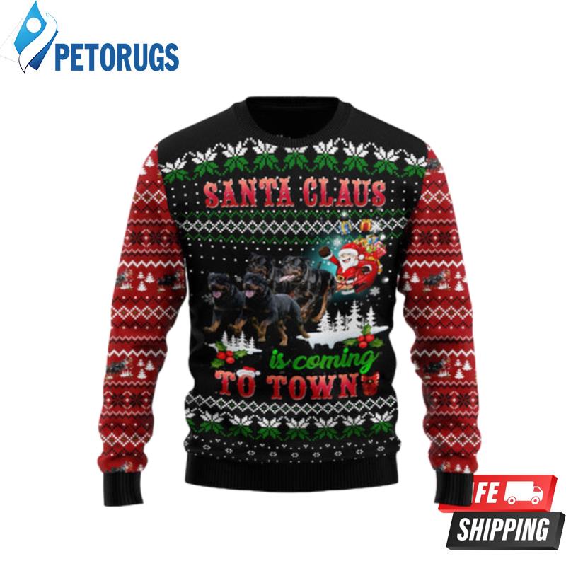 Rottweiler Town Christmas Ugly Christmas Sweaters