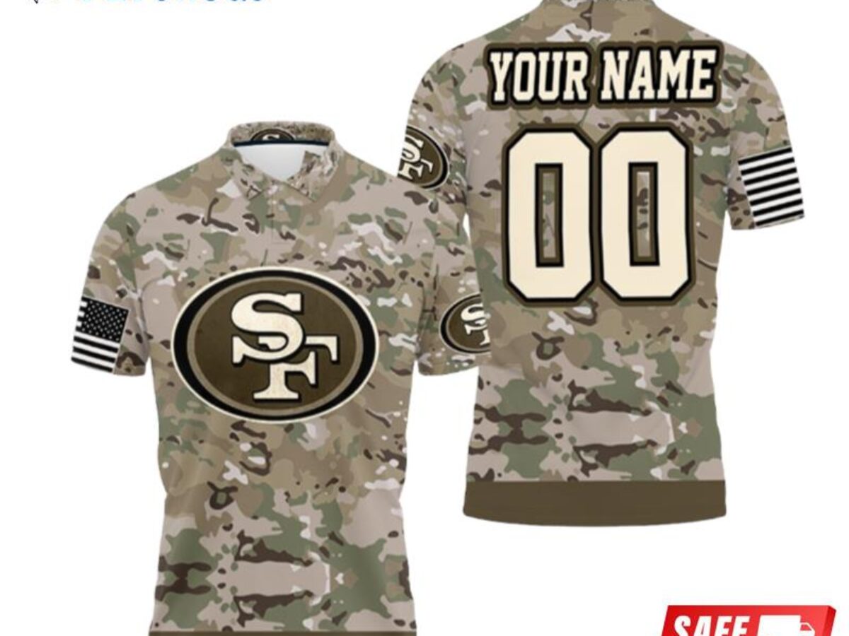 San Francisco 49ers Camouflage Veteran Us Flag Polo Shirts - Peto Rugs