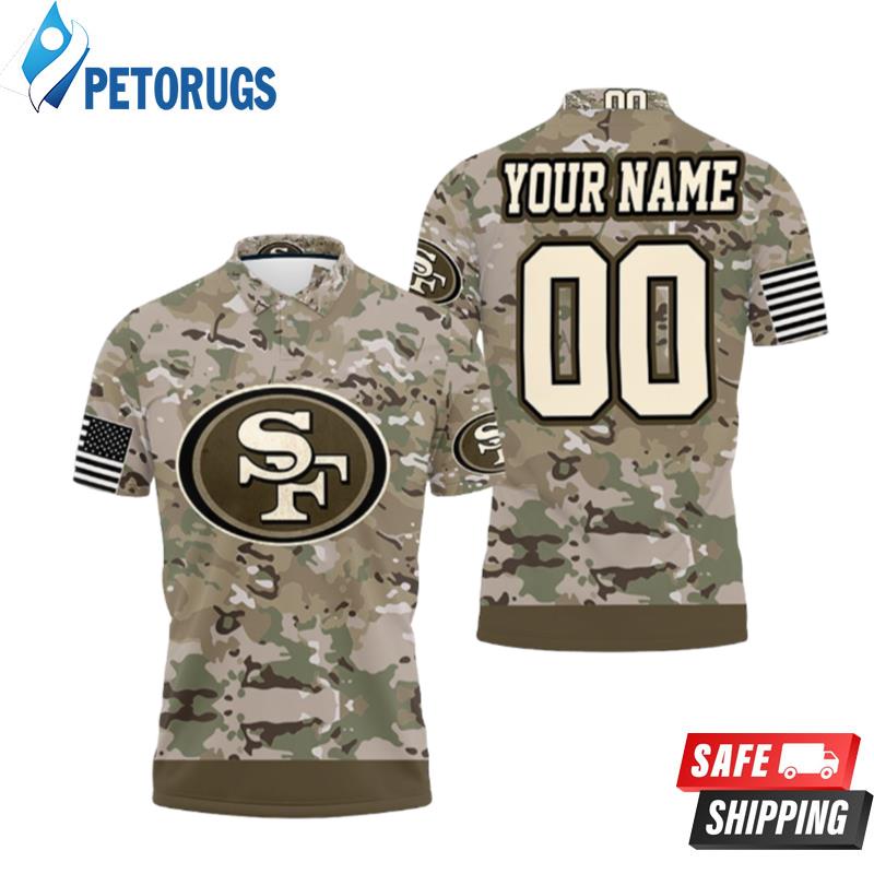 San Francisco 49ers Camouflage Veteran Personalized Polo Shirts