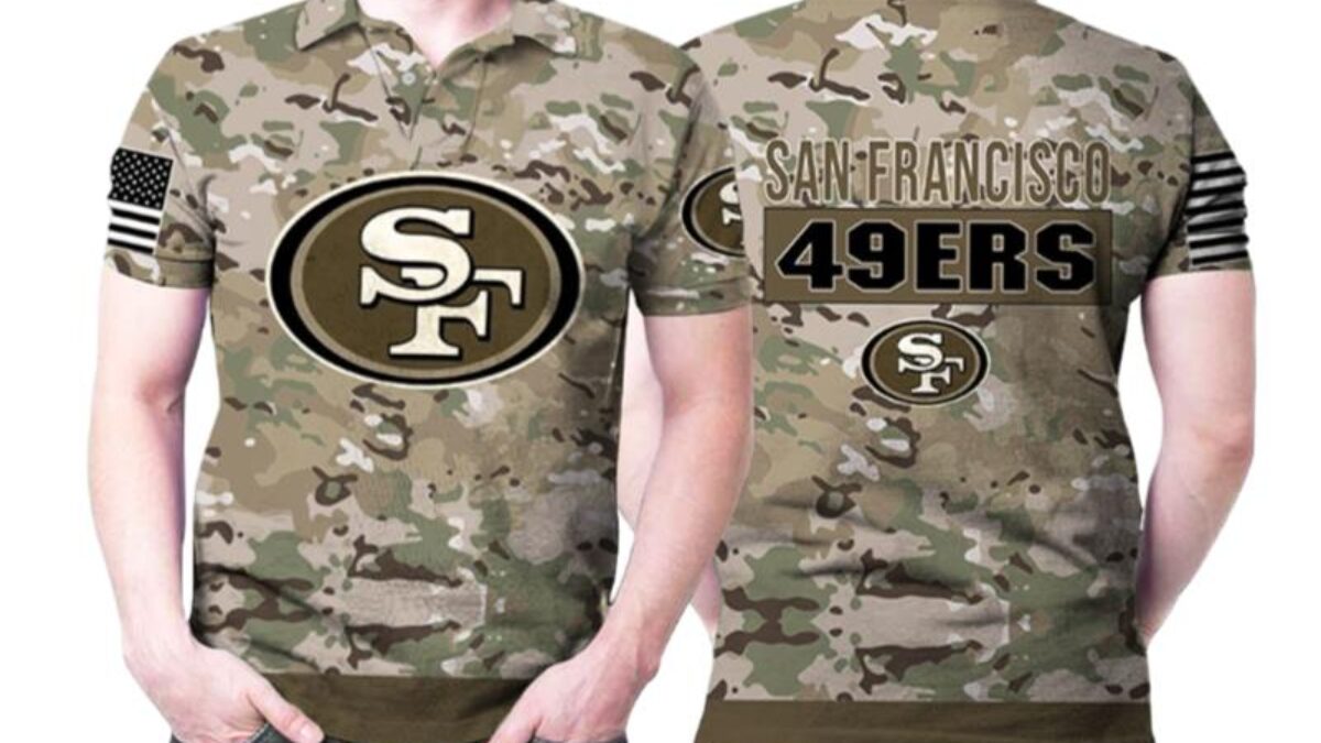 San Francisco 49ers Camouflage Veteran Us Flag Polo Shirts - Peto Rugs