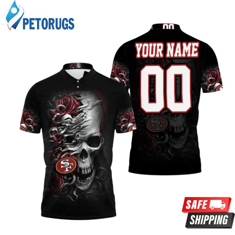 San Francisco 49ers Skull Flower For Fans Personalized Polo Shirts