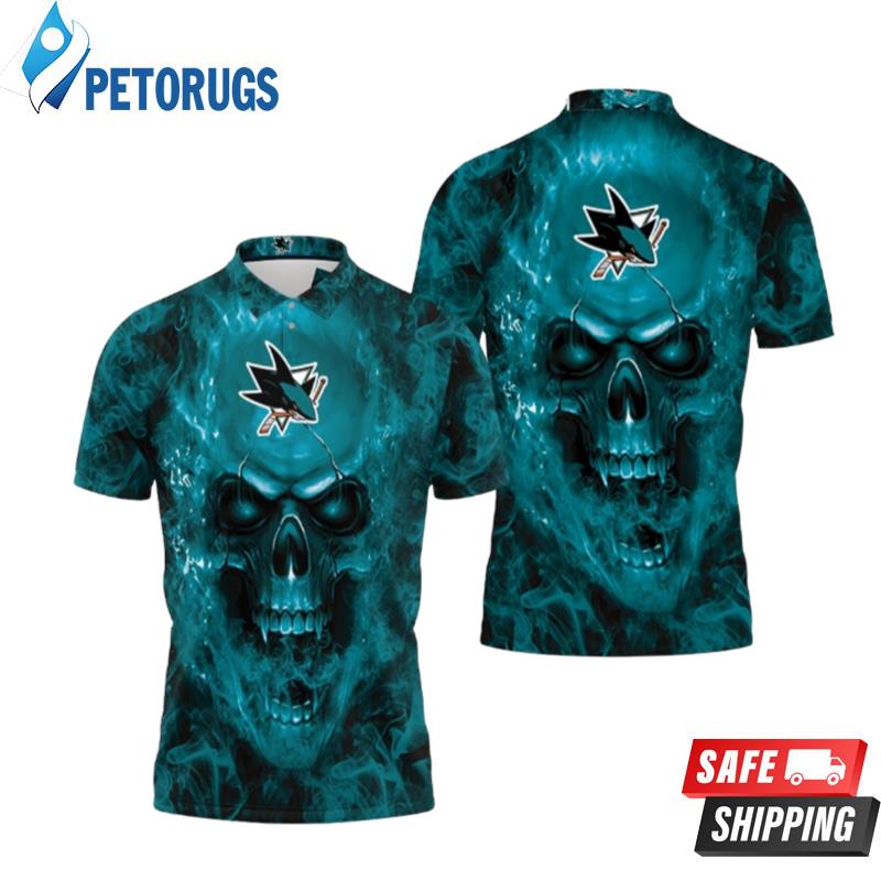San Jose Sharks Nhl Fans Skull Polo Shirts