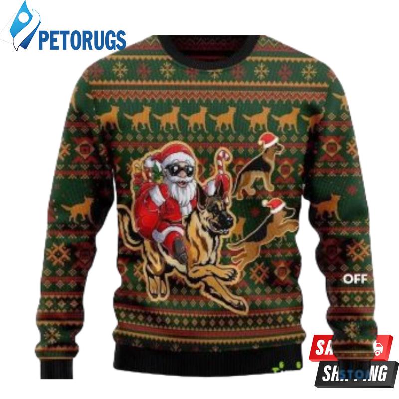 Santa And Dog Ugly Christmas Sweaters