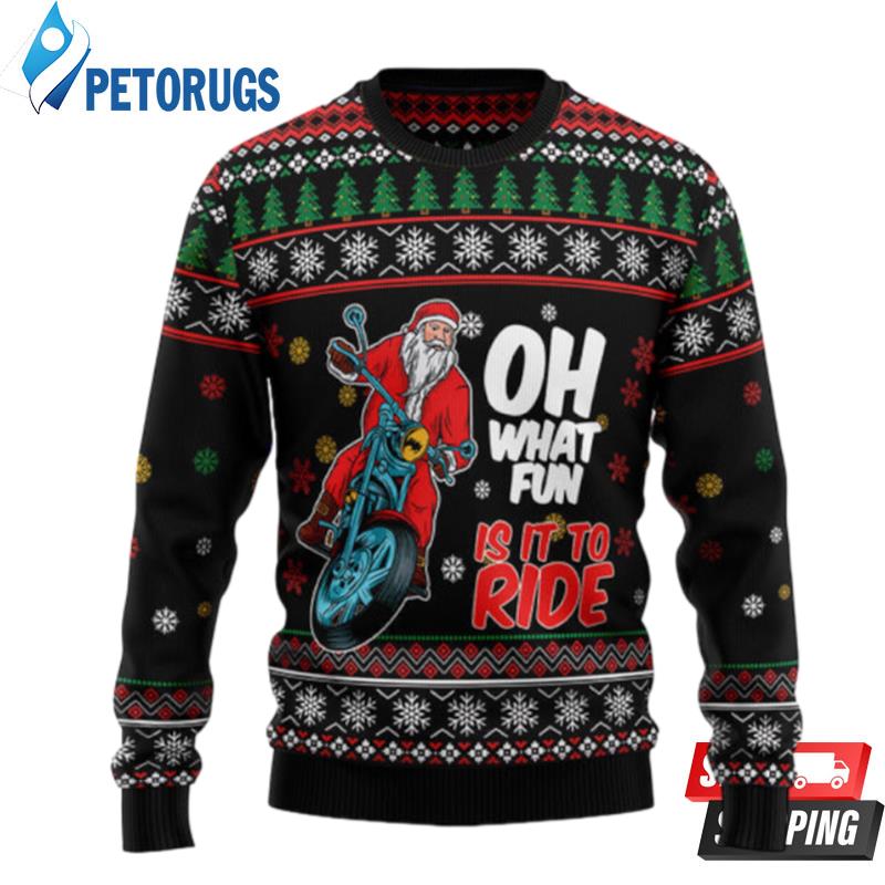 Santa And Motor Ugly Christmas Sweaters