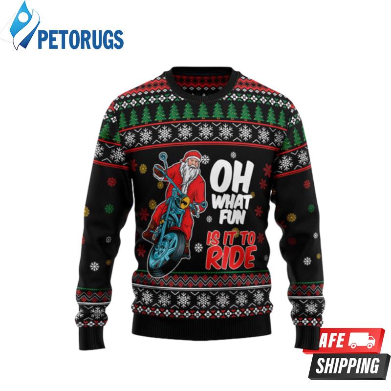 Santa And Motor Ugly Christmas Sweaters