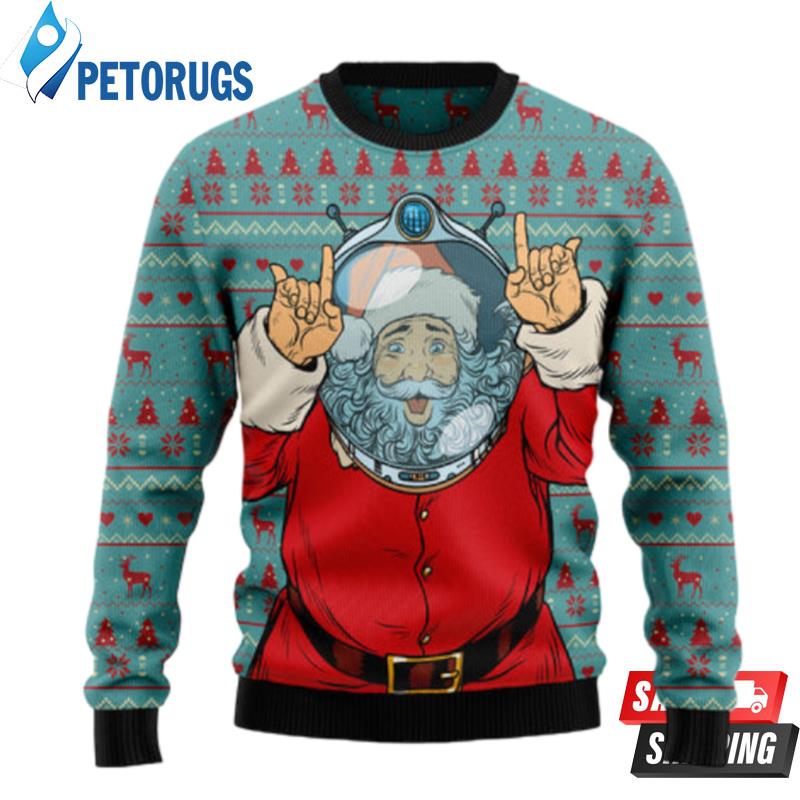 Santa Claus Astronaut Ugly Christmas Sweaters