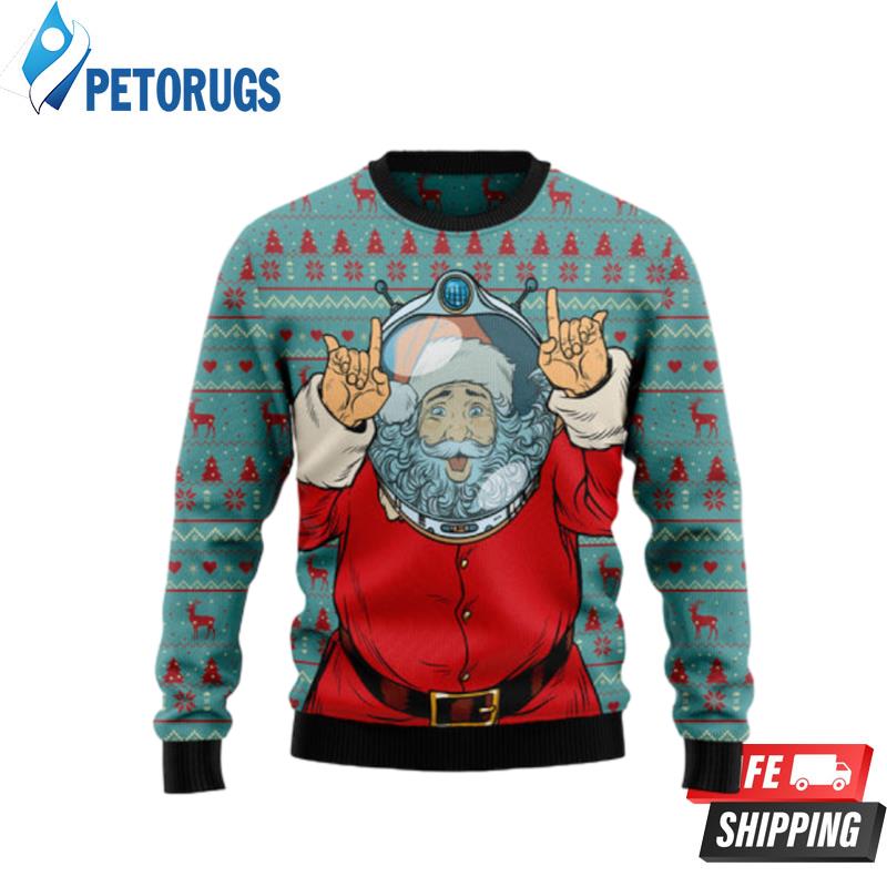 Santa Claus Astronaut Ugly Christmas Sweaters