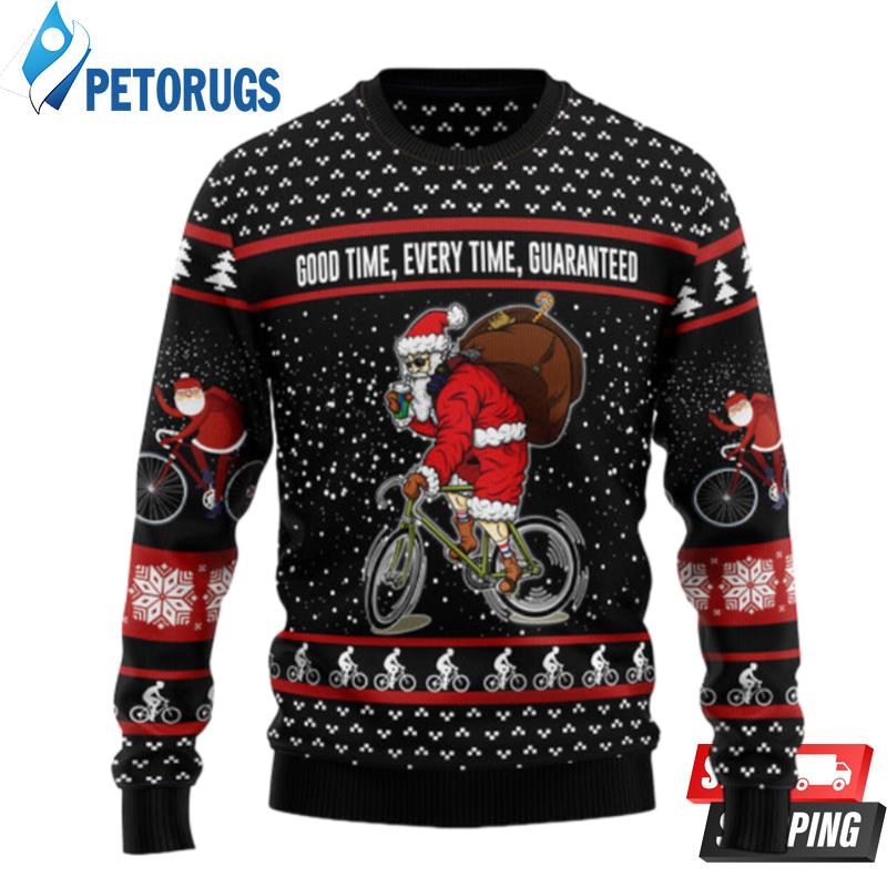 Santa Claus Love Biking Ugly Christmas Sweaters