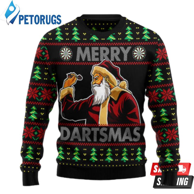 Santa Claus Merry Dartsmas Ugly Christmas Sweaters