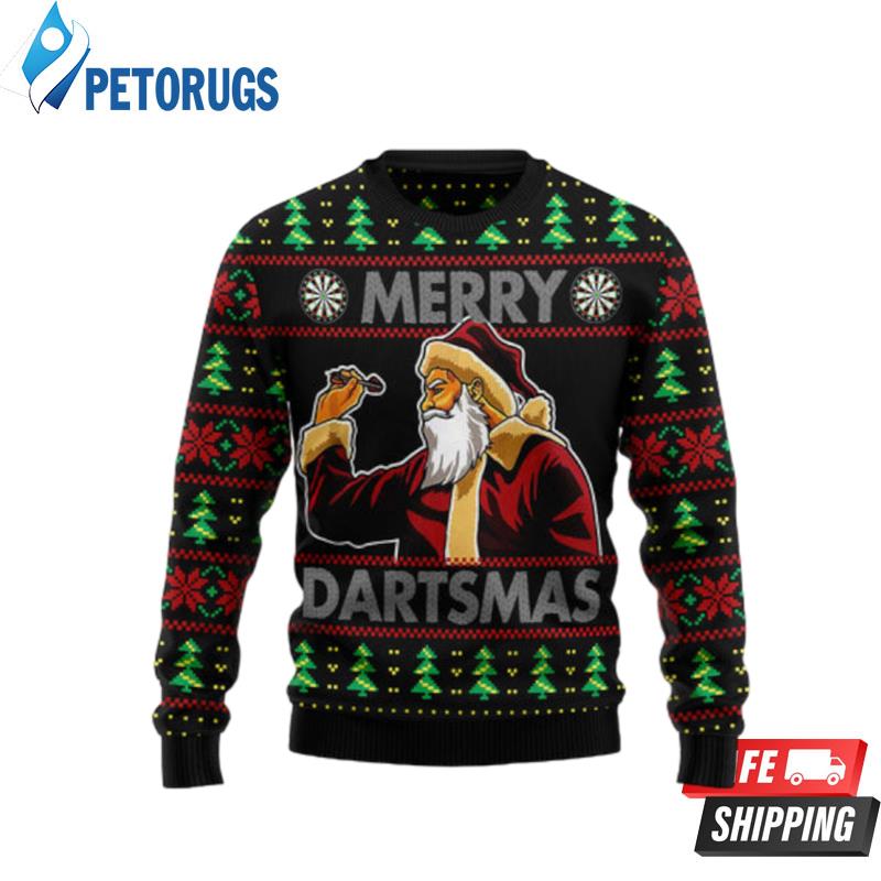 Santa Claus Merry Dartsmas Ugly Christmas Sweaters