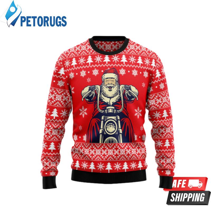 Santa Claus Ride A Motorcycle Ugly Christmas Sweaters