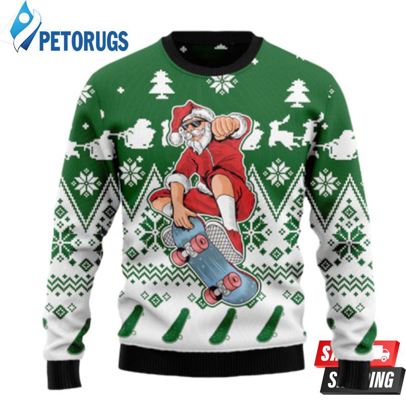 Santa Claus Skateboarding G51021 Ugly Christmas Sweaters