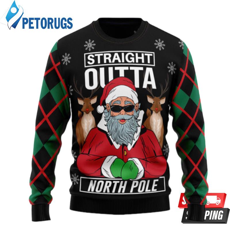 Santa Claus Straight Outta North Pole Ugly Christmas Sweaters