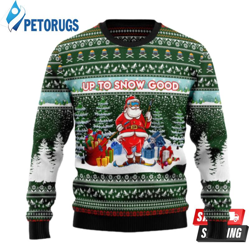 Santa Clause Skiing Ugly Christmas Sweaters - Peto Rugs