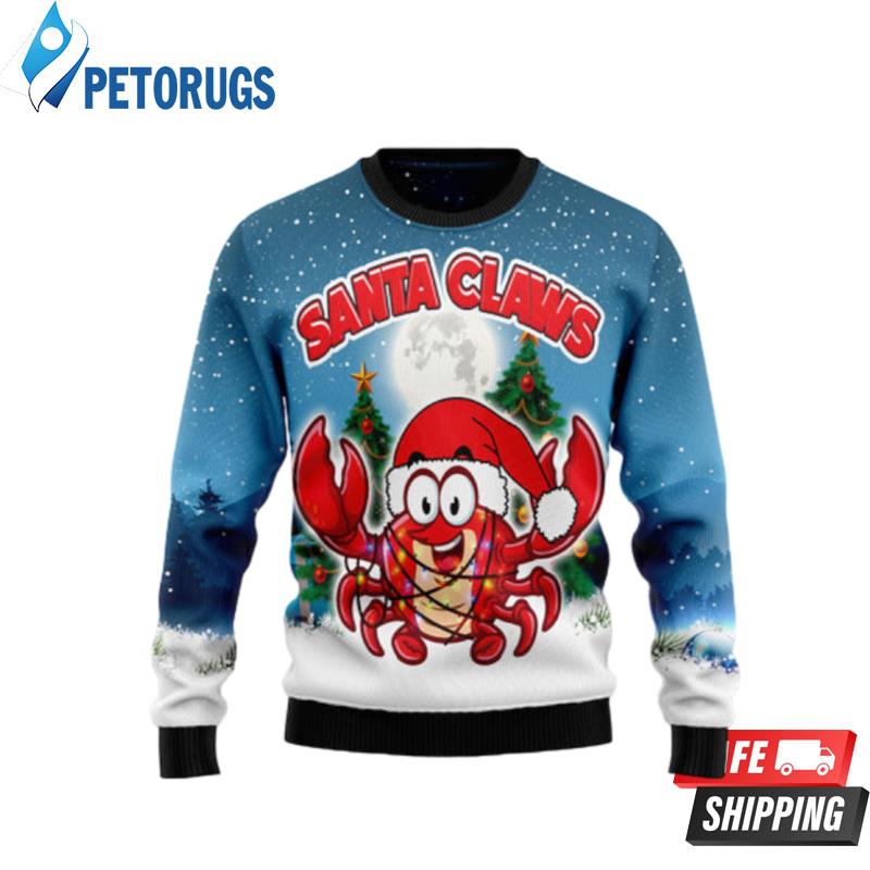 Santa Claws Crabs Ugly Christmas Sweaters