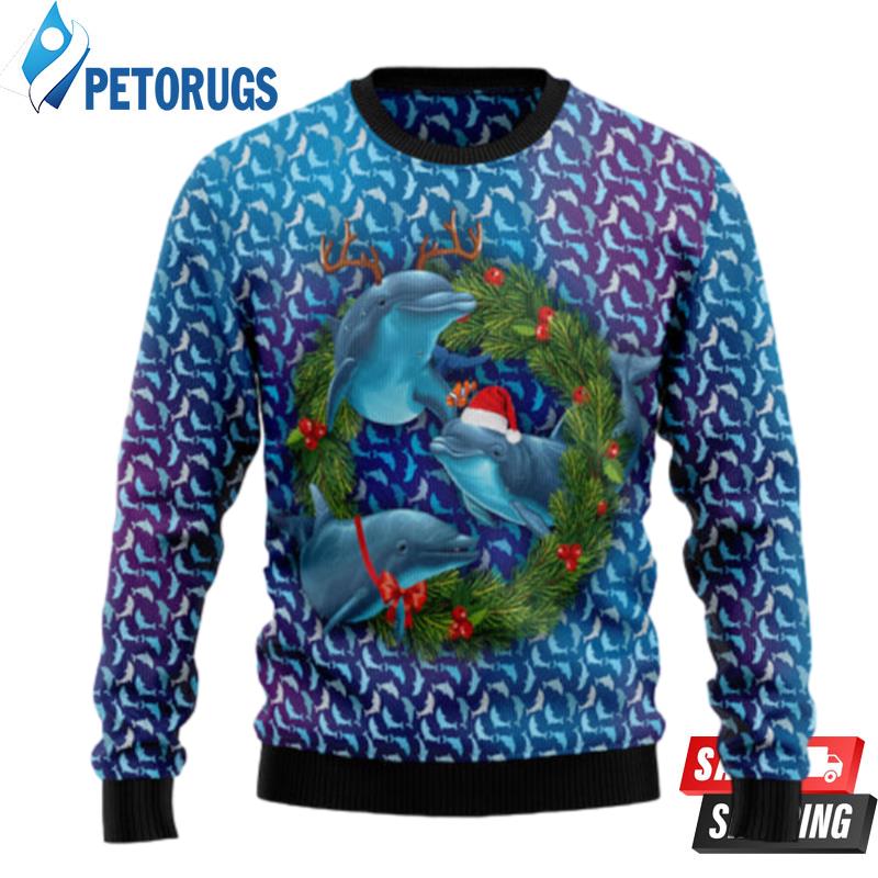 Santa Dolphin Ugly Christmas Sweaters