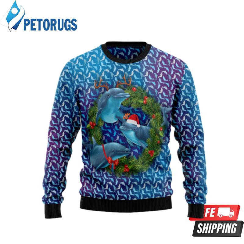 Santa Dolphin Ugly Christmas Sweaters