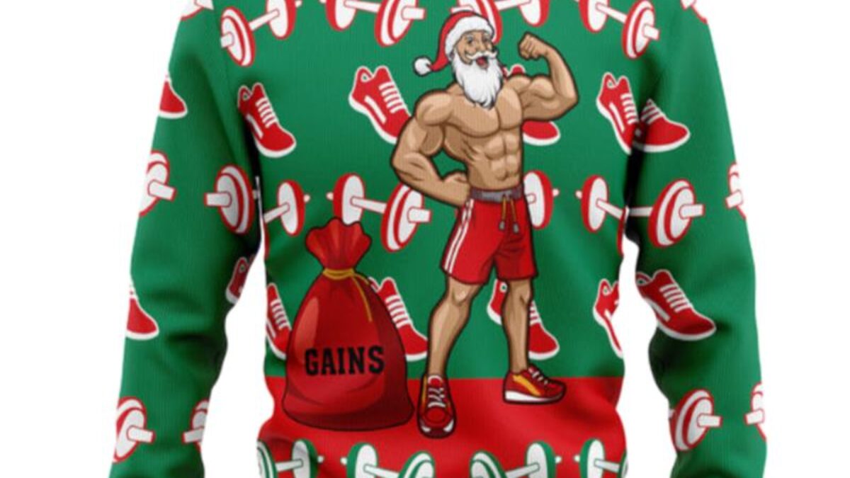 Santa Gym Ugly Christmas Sweaters Peto Rugs