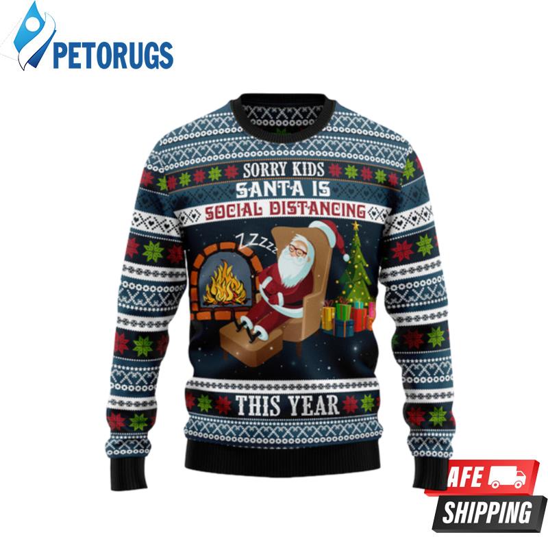 Santa Is Social Distancing Ugly Christmas Sweaters