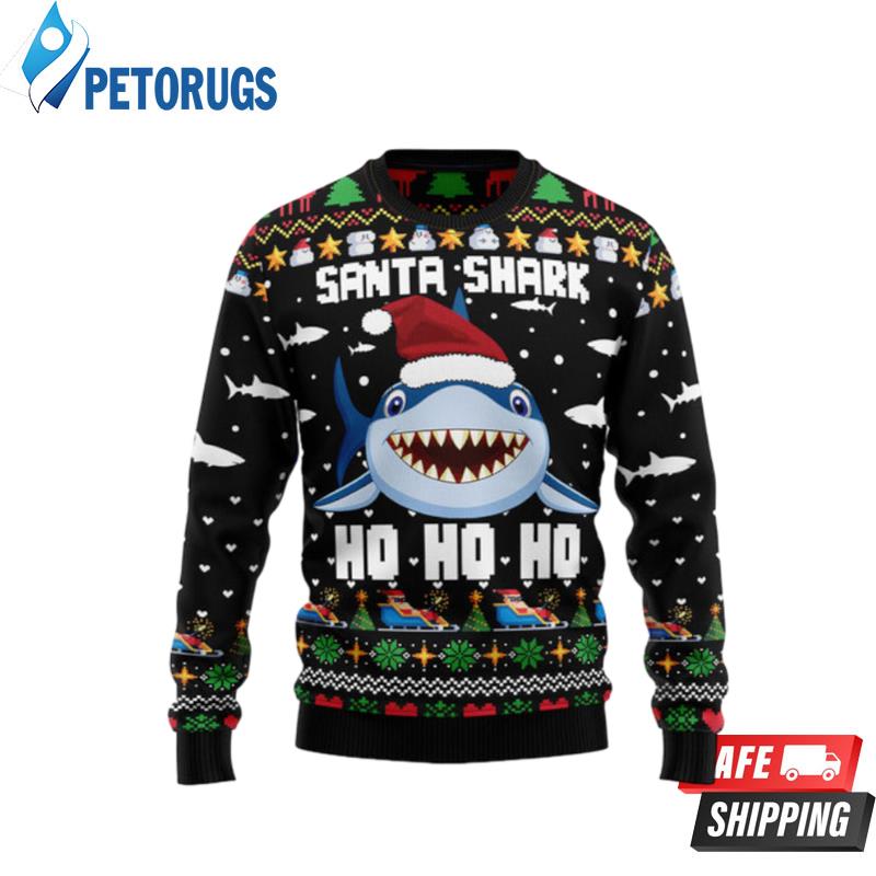 Santa Shark Ho Ho Ho Ugly Christmas Sweaters