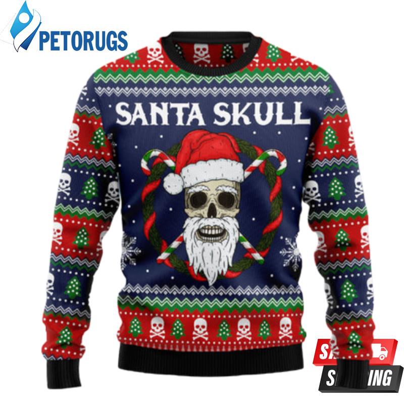 Kansas City Chiefs Christmas Skull Santa Ugly Christmas Sweater