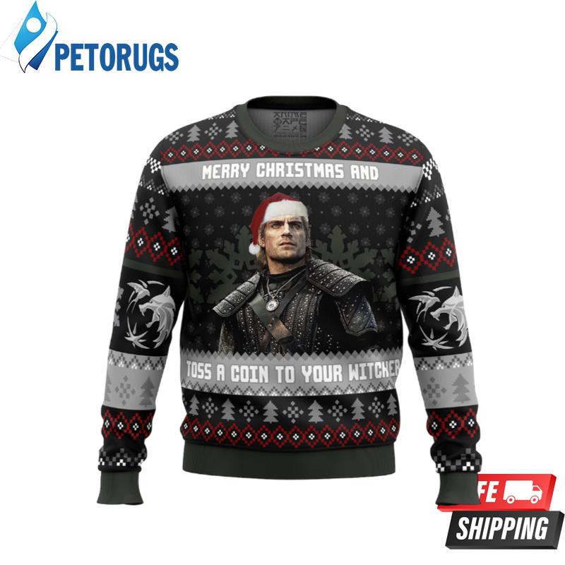 Santa Witcher The Witcher Ugly Christmas Sweaters