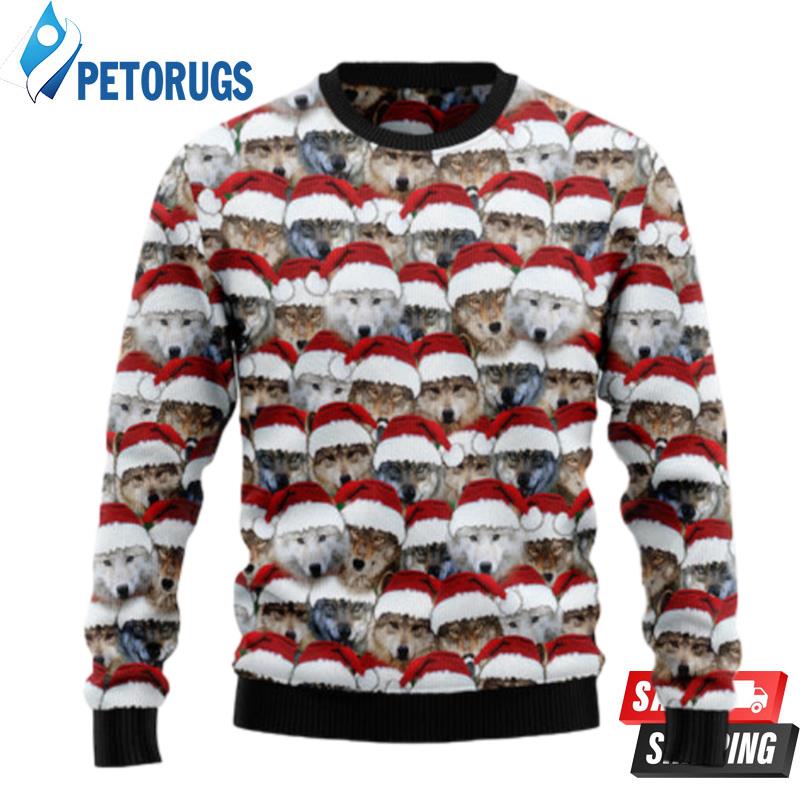 Santa Wolf Ugly Christmas Sweaters