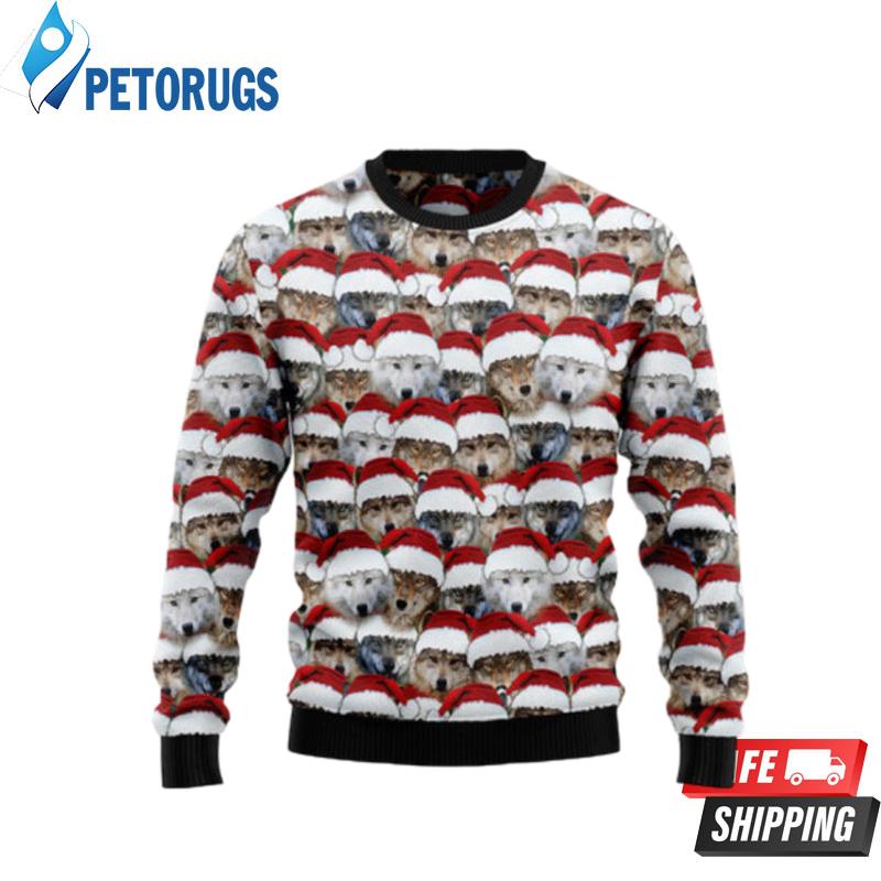 Santa Wolf Ugly Christmas Sweaters