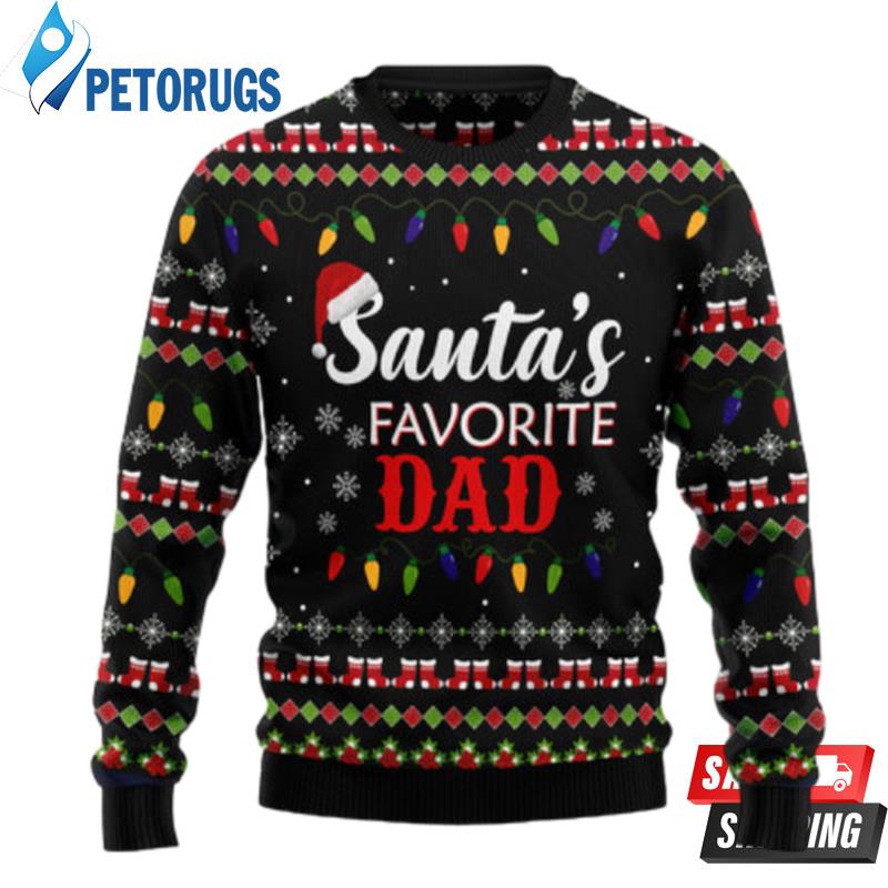 Santa'S Favorite Dad Ugly Christmas Sweaters