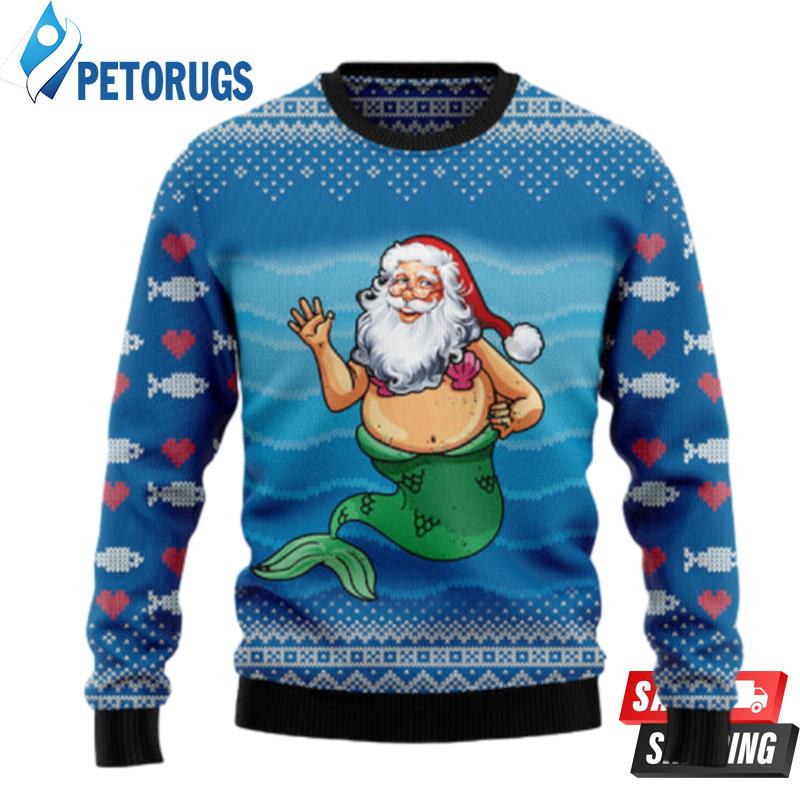 Satan Claus Mermaid Ugly Christmas Sweaters