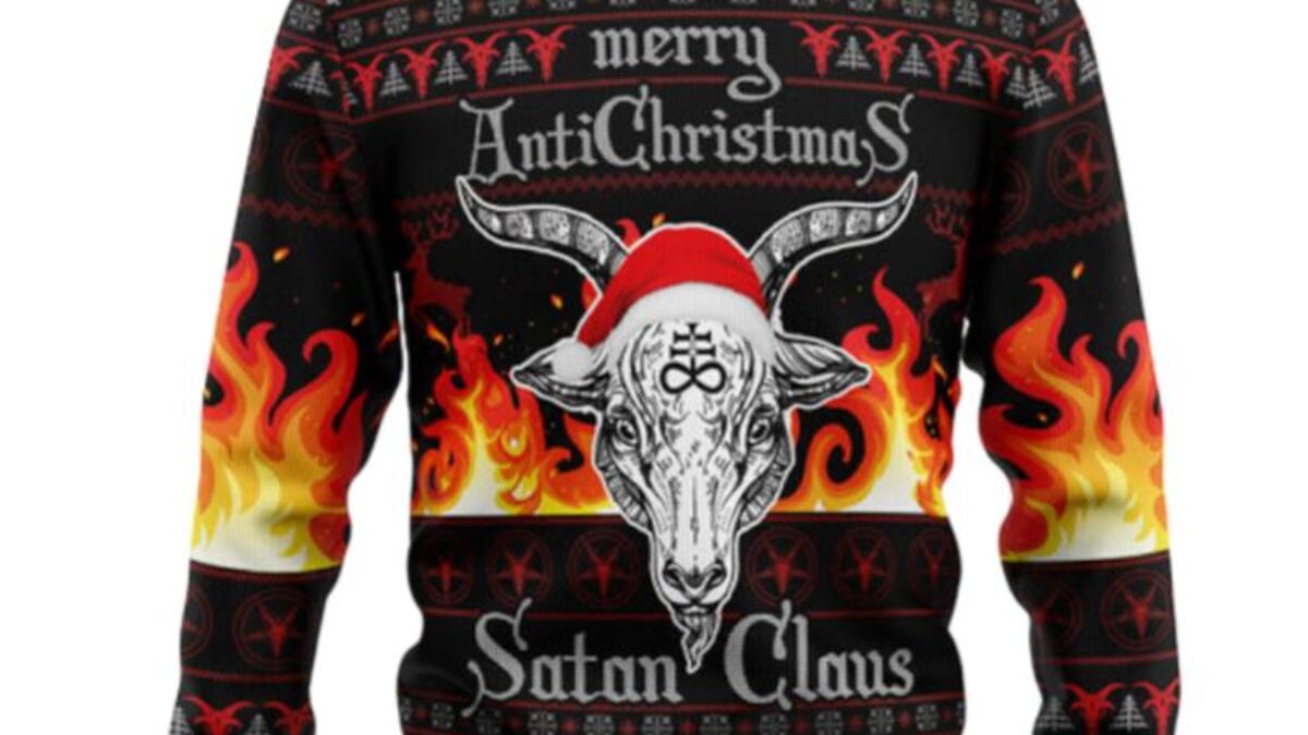 Hail satan hotsell christmas sweater