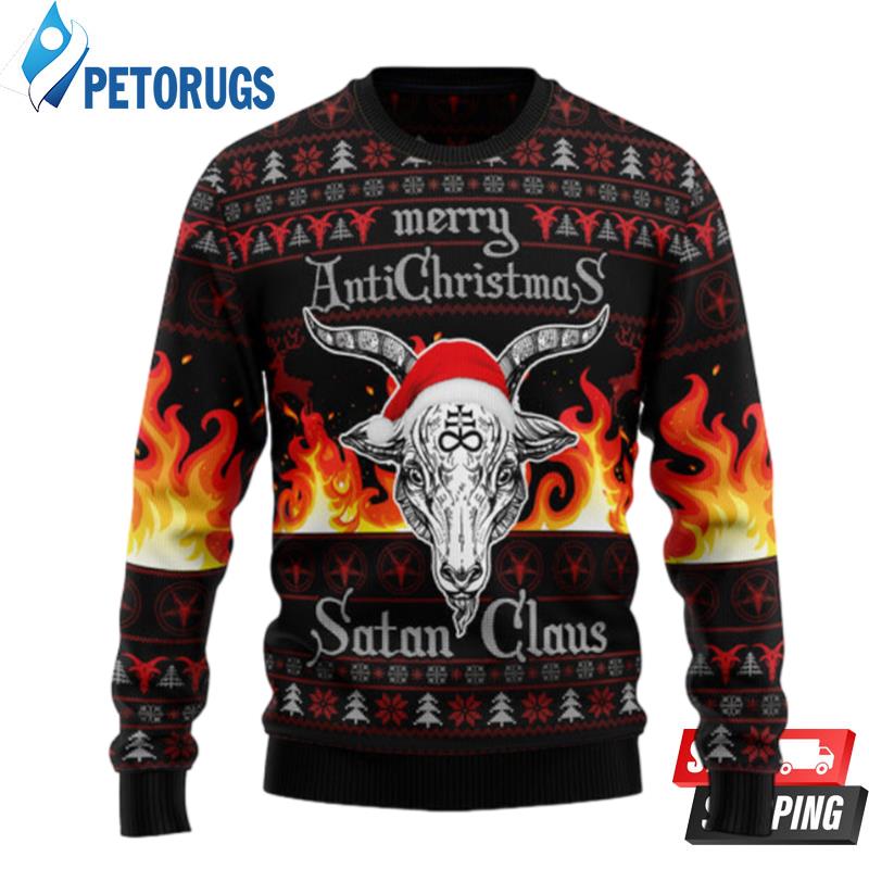 Satan Claus Merry Christmas Hail Satanic Ugly Christmas Sweaters