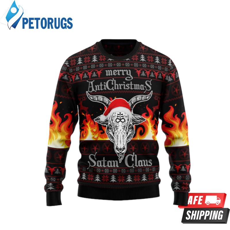 Satan Claus Merry Christmas Hail Satanic Ugly Christmas Sweaters