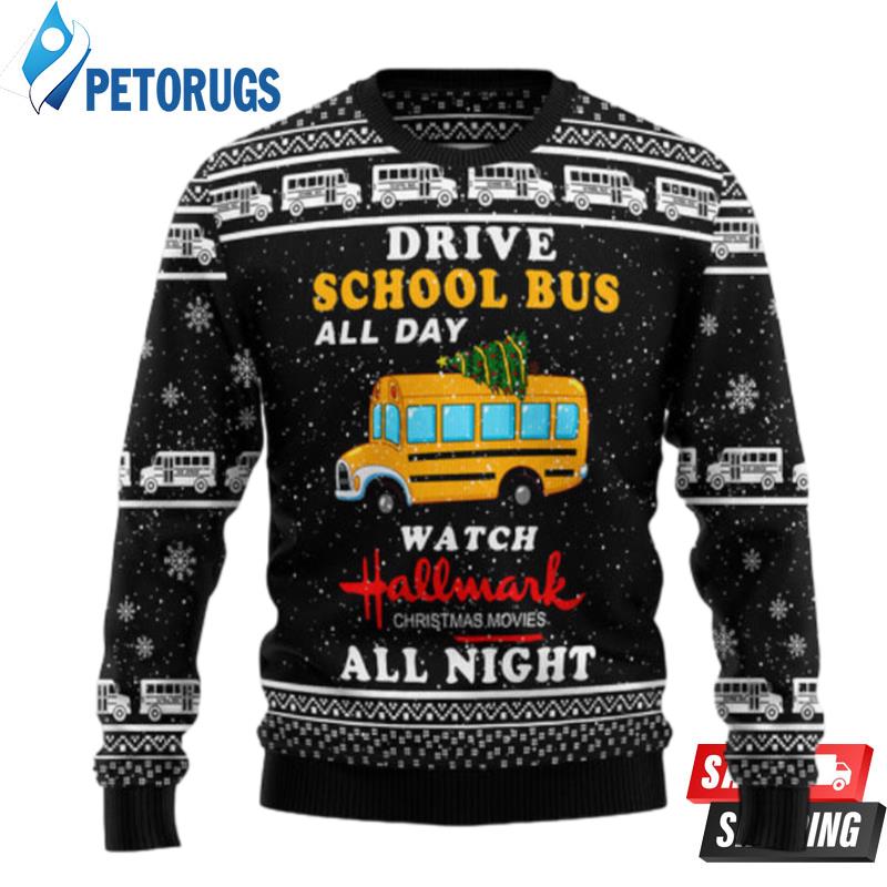 School Bus All Day Ugly Christmas Sweaters