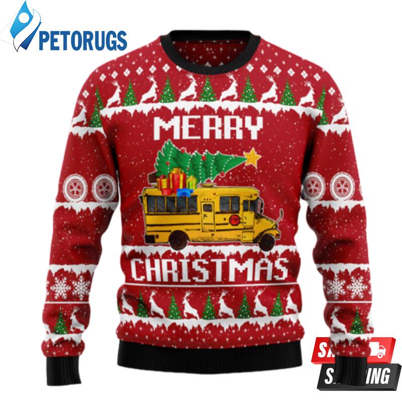 School Bus Merry Christmas Ugly Christmas Sweaters