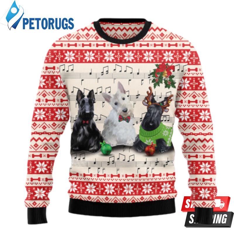 Scottish Terrier Music Ugly Christmas Sweaters