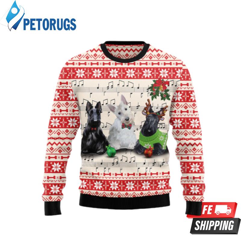 Scottish Terrier Music Ugly Christmas Sweaters