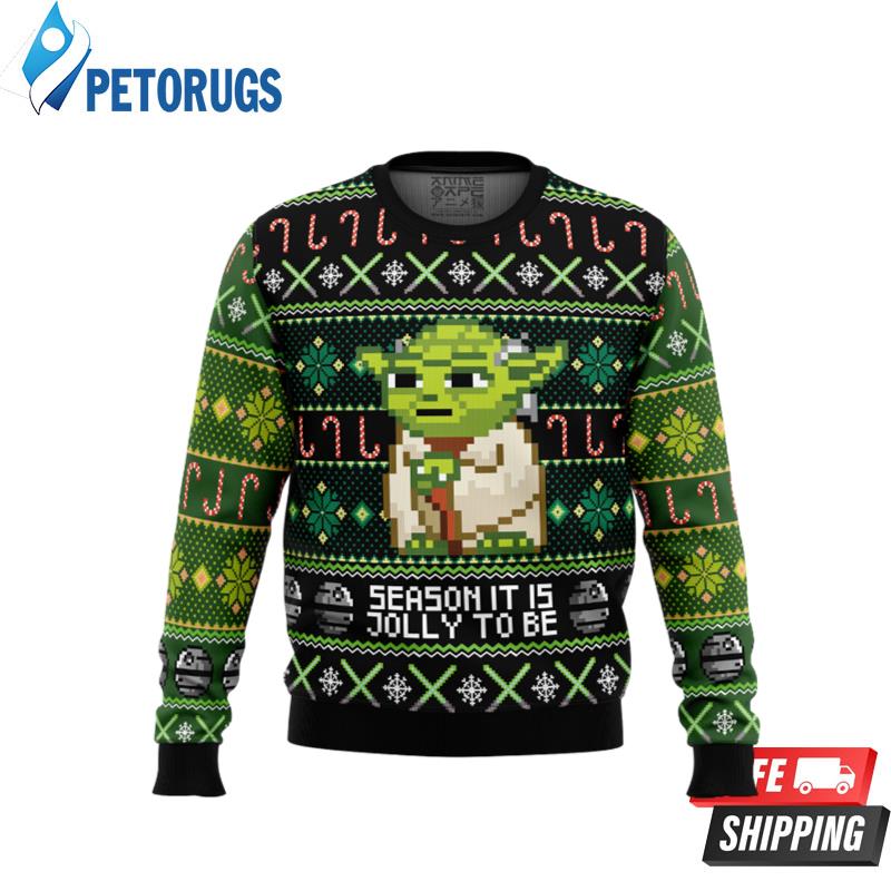 Season It Is Jolly To Be Yoda Ugly Christmas Sweaters