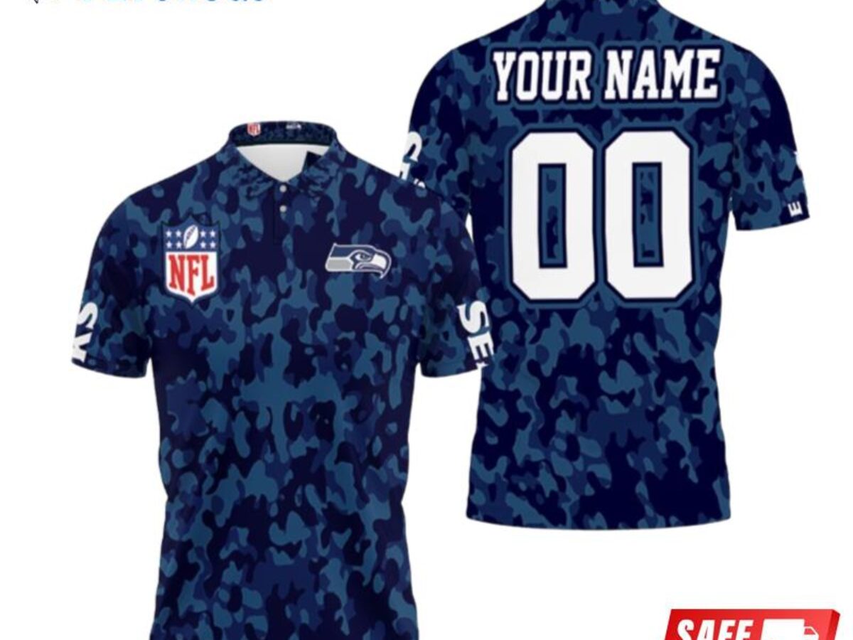 Seattle Seahawks Camouflage Veteran Us Flag Polo Shirts - Peto Rugs