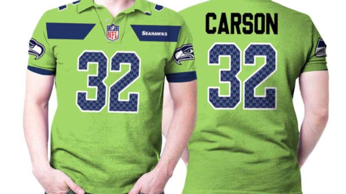 Seattle Seahawks Chris Carson #32 Nfl American Football Green Color Rush  Legend Polo Shirts - Peto Rugs