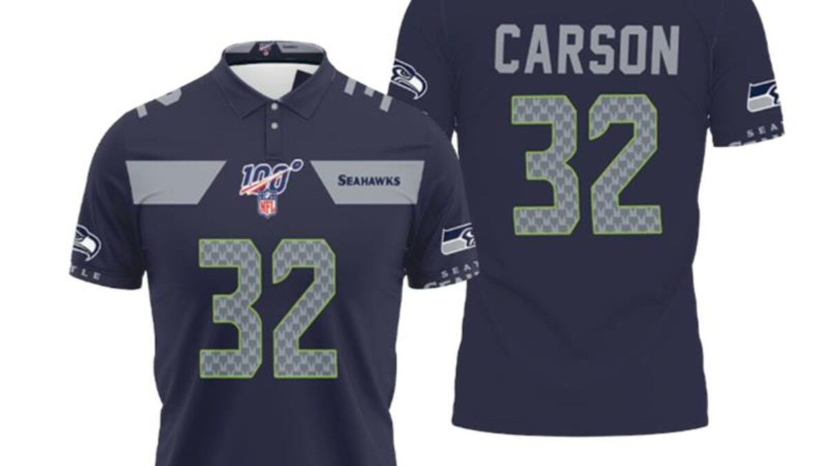 Seattle Seahawks Chris Carson #32 Nfl American Football Green Color Rush  Legend Polo Shirts - Peto Rugs